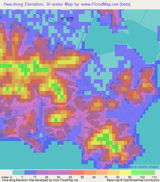 Hwa-dong,South Korea Elevation Map