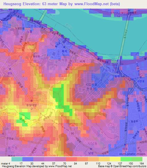 Heugseog,South Korea Elevation Map