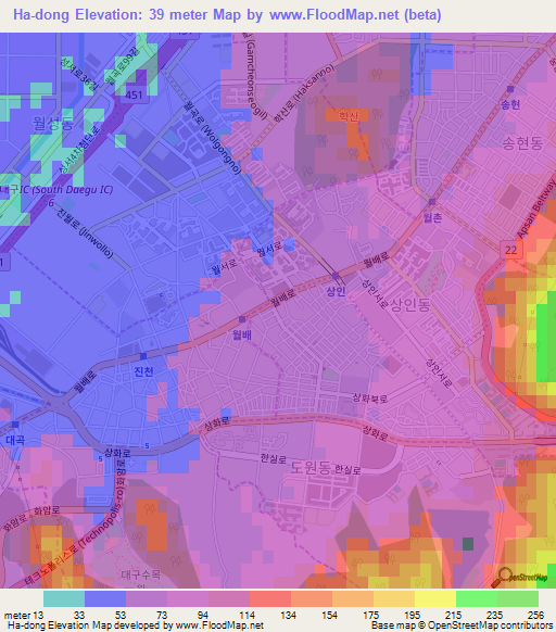 Ha-dong,South Korea Elevation Map