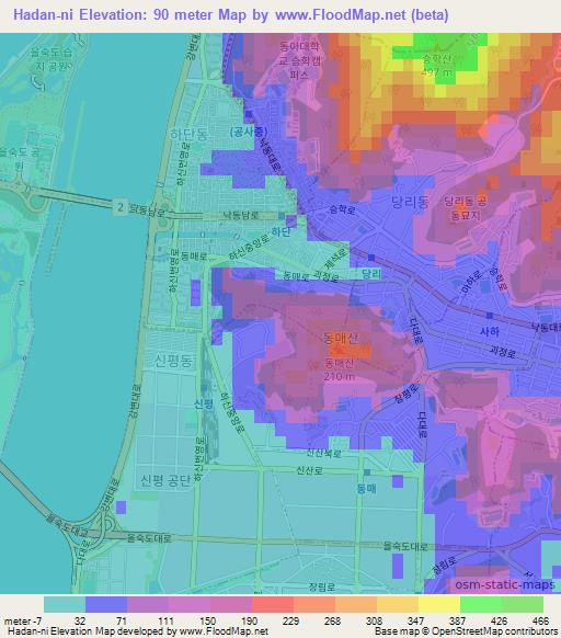Hadan-ni,South Korea Elevation Map