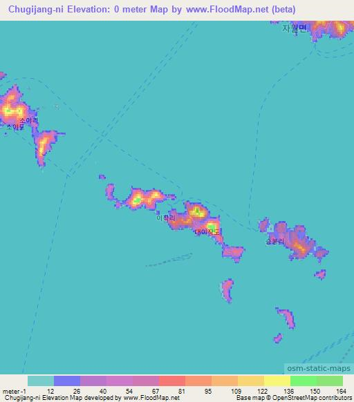 Chugijang-ni,South Korea Elevation Map