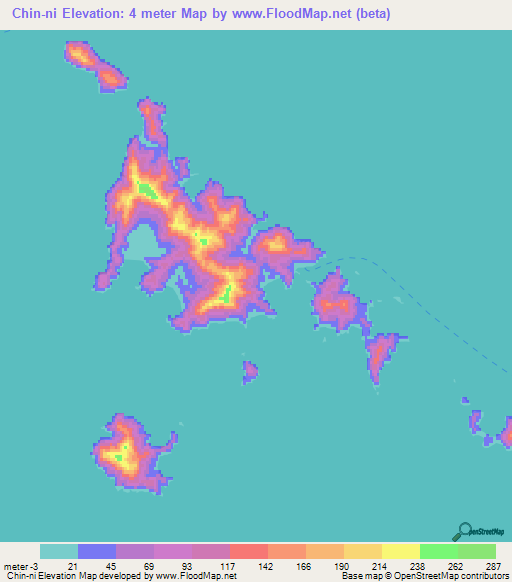 Chin-ni,South Korea Elevation Map