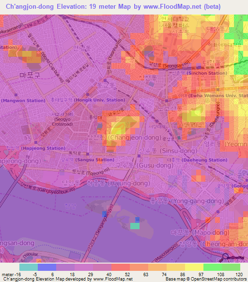 Ch'angjon-dong,South Korea Elevation Map