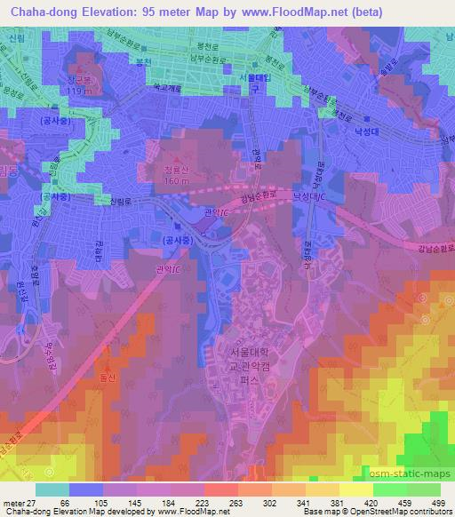 Chaha-dong,South Korea Elevation Map