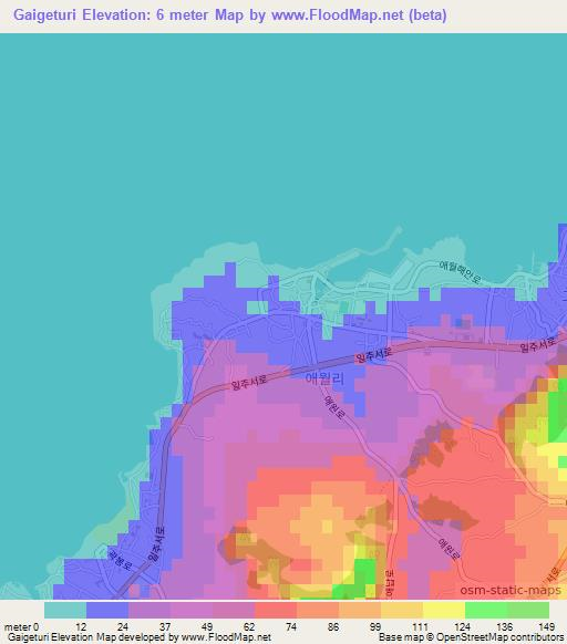 Gaigeturi,South Korea Elevation Map