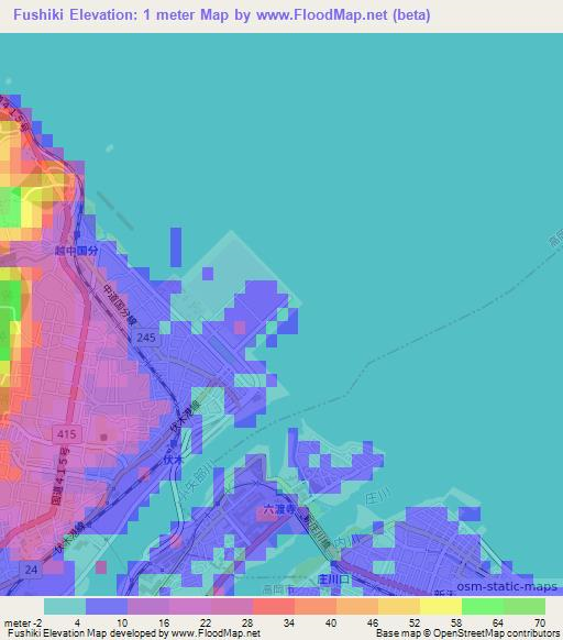 Fushiki,Japan Elevation Map