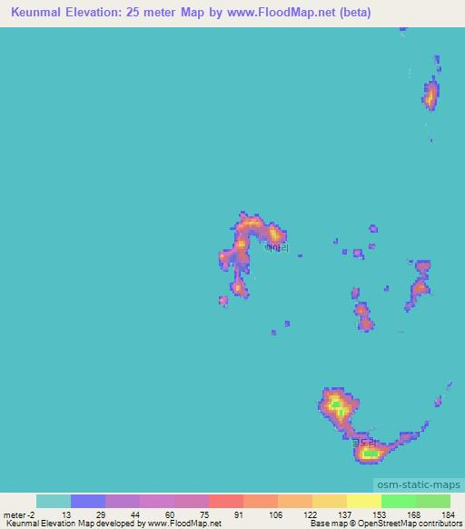 Keunmal,South Korea Elevation Map