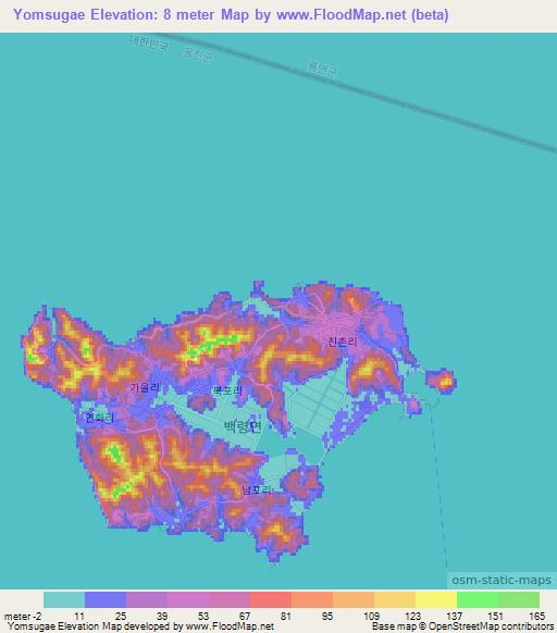 Yomsugae,South Korea Elevation Map