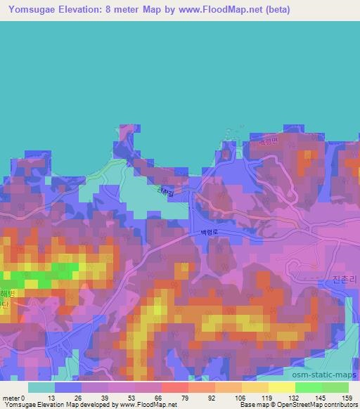 Yomsugae,South Korea Elevation Map