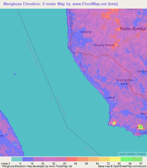 Mengkusa,Indonesia Elevation Map