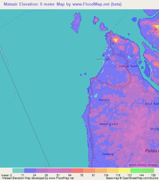 Mataair,Indonesia Elevation Map