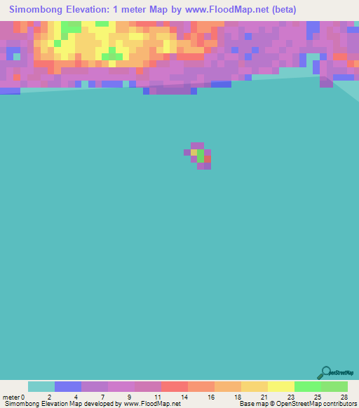 Simombong,Indonesia Elevation Map