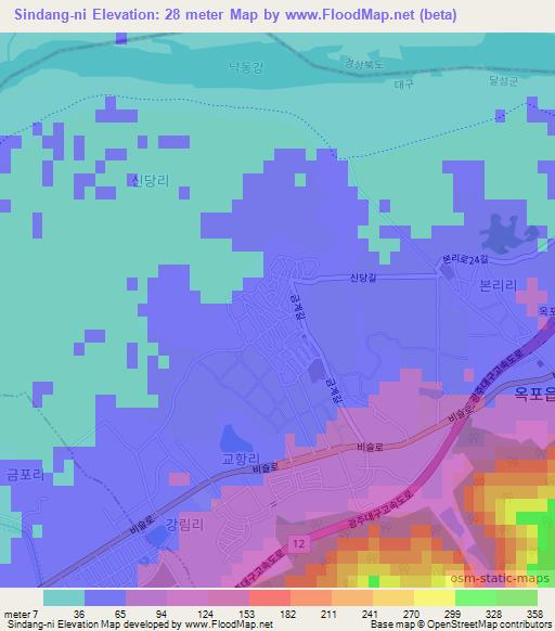 Sindang-ni,South Korea Elevation Map