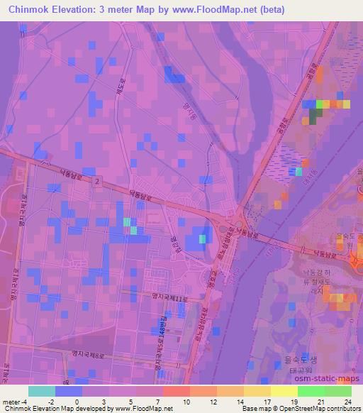 Chinmok,South Korea Elevation Map