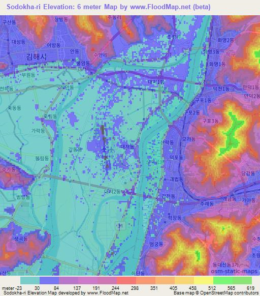 Sodokha-ri,South Korea Elevation Map