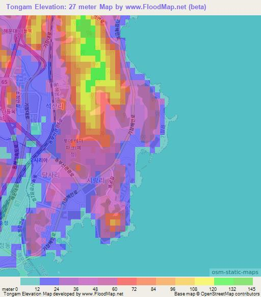 Tongam,South Korea Elevation Map