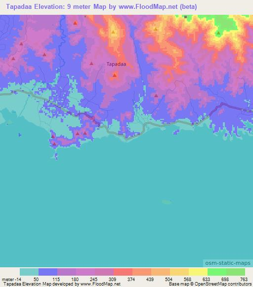 Tapadaa,Indonesia Elevation Map