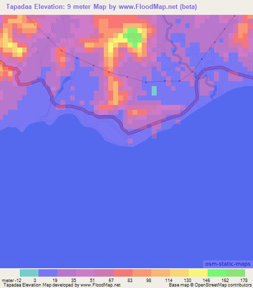 Tapadaa,Indonesia Elevation Map