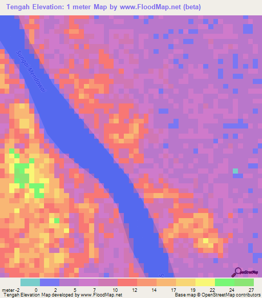 Tengah,Indonesia Elevation Map