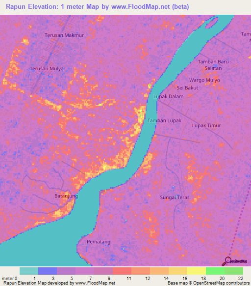 Rapun,Indonesia Elevation Map