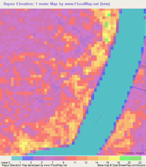 Rapun,Indonesia Elevation Map