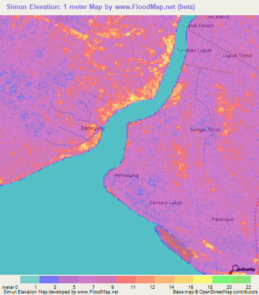 Simun,Indonesia Elevation Map