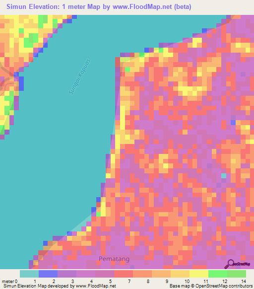 Simun,Indonesia Elevation Map