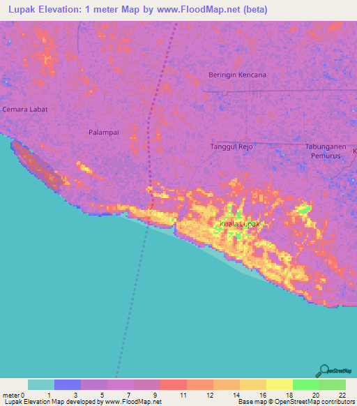 Lupak,Indonesia Elevation Map