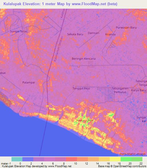 Kulalupak,Indonesia Elevation Map