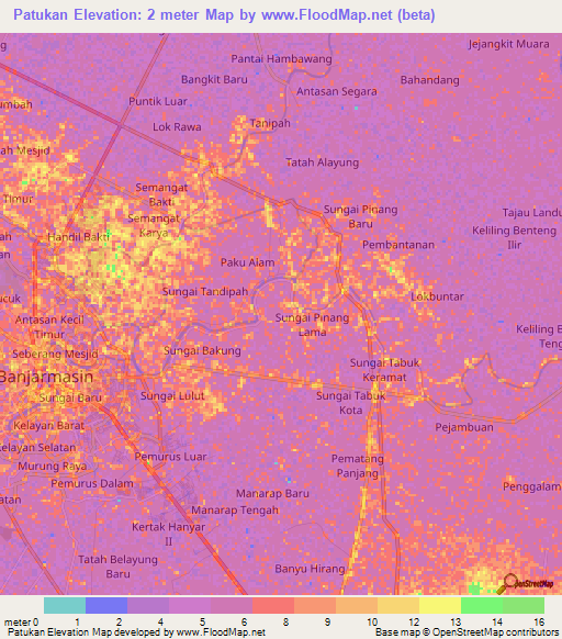 Patukan,Indonesia Elevation Map
