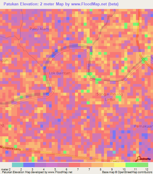 Patukan,Indonesia Elevation Map