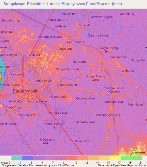 Sungaiasam,Indonesia Elevation Map