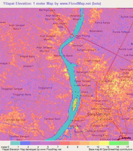 Yilapat,Indonesia Elevation Map