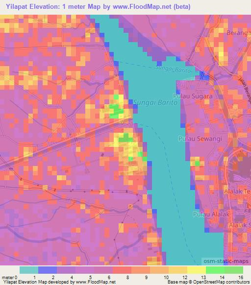 Yilapat,Indonesia Elevation Map