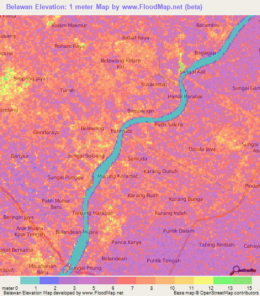 Belawan,Indonesia Elevation Map