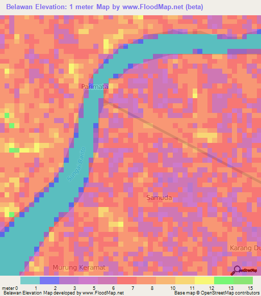 Belawan,Indonesia Elevation Map