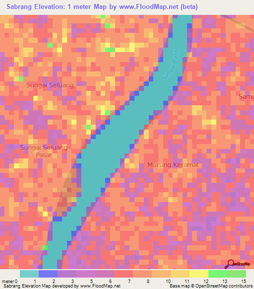 Sabrang,Indonesia Elevation Map