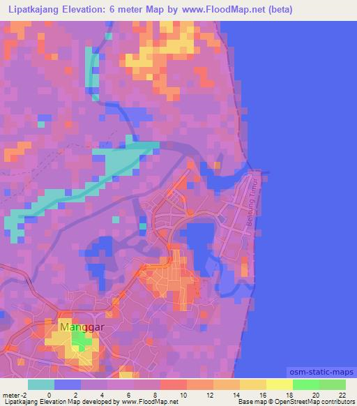 Lipatkajang,Indonesia Elevation Map