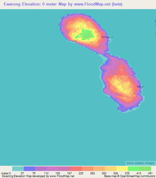 Ewarong,Indonesia Elevation Map