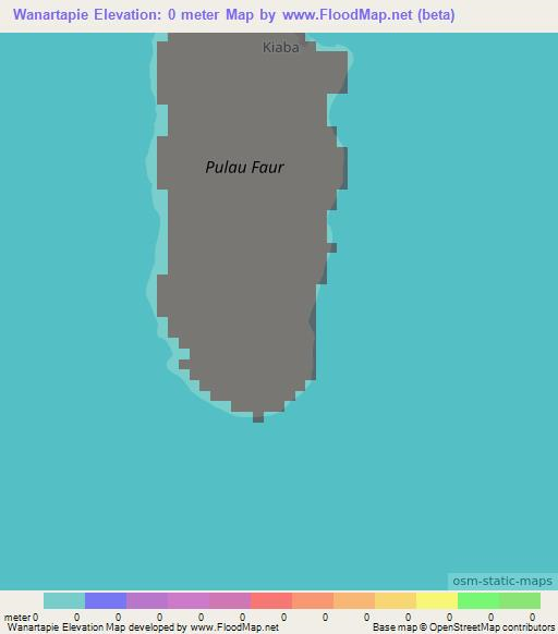 Wanartapie,Indonesia Elevation Map