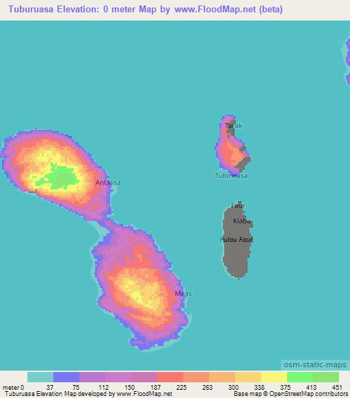 Tuburuasa,Indonesia Elevation Map