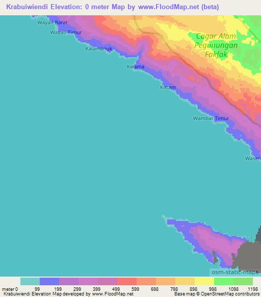 Krabuiwiendi,Indonesia Elevation Map