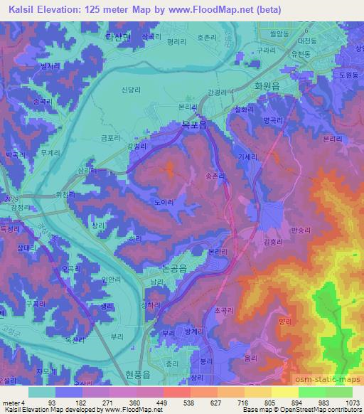 Kalsil,South Korea Elevation Map