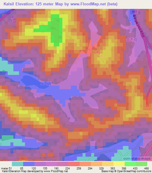 Kalsil,South Korea Elevation Map