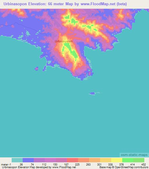 Urbinasopon,Indonesia Elevation Map