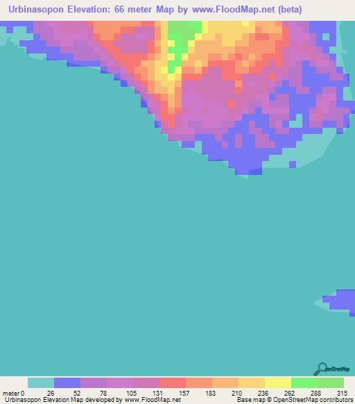 Urbinasopon,Indonesia Elevation Map