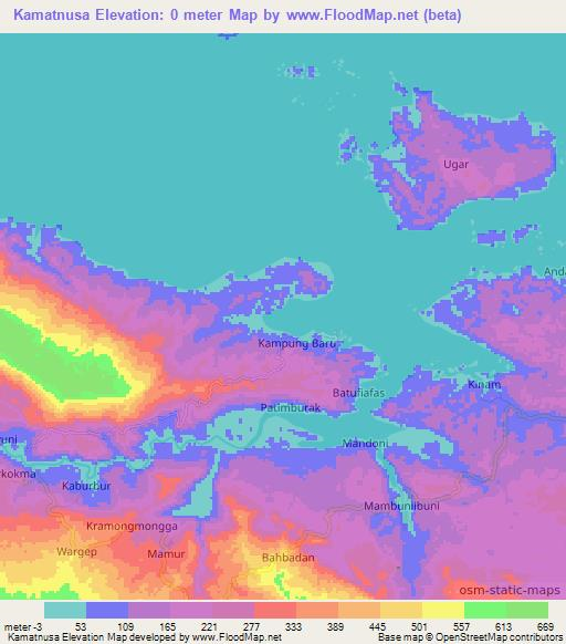 Kamatnusa,Indonesia Elevation Map