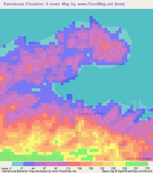 Kamatnusa,Indonesia Elevation Map