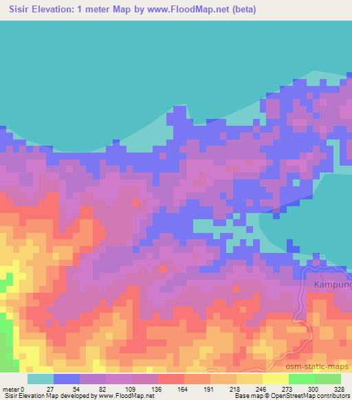 Sisir,Indonesia Elevation Map