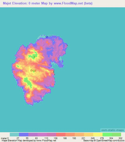 Majet,Indonesia Elevation Map